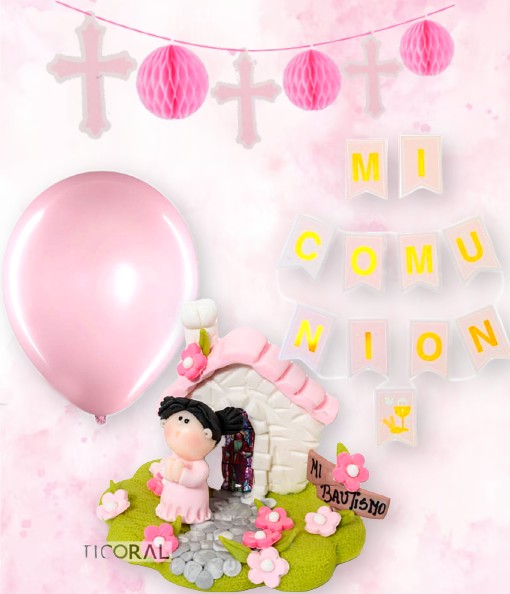 KIT COMUNION ROSA PERSONALIZABLE